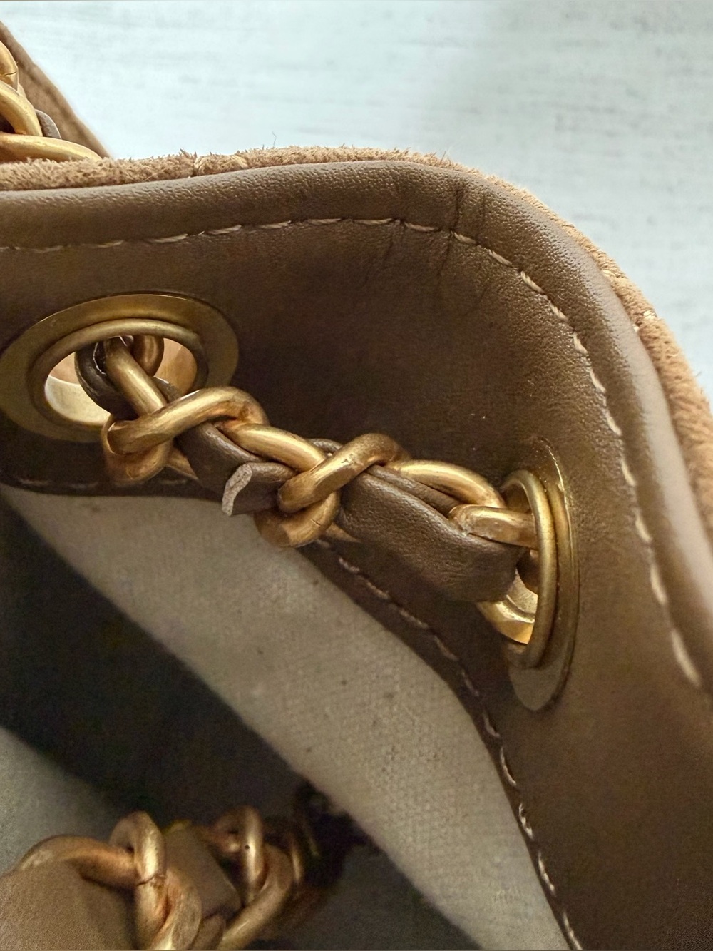 Unbranded Suede Chain Drawstring Shoulder Bag - Picture 10 of 11